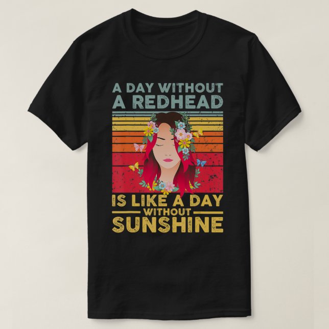 Camiseta Dia divertida sin pelirrojos Sunshine Ginger cabel (Diseño del anverso)