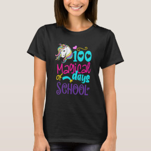 Camiseta Día divertido 100 del unicornio de la escuela 100 