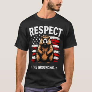 Camiseta Día divertido de la marmota, respeta la vin de la 
