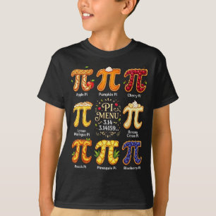 Camiseta Día divertido de Pi 3.14 Menú Pi Frutas Amante de