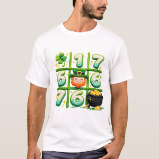 Camiseta Día divertido de San Patricio 6 7 Tic Tac Toe del