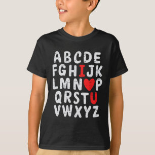 Camiseta Día divertido de San Valentín alfabeto Abc maestro