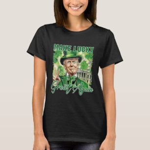 Camiseta Día divertido de Trump Stpatrick hacer afortunado