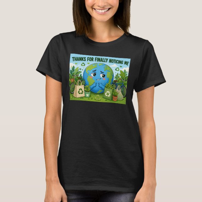 Camiseta Día divertido del planeta Tierra gráfico ecológico (Anverso)