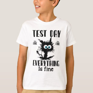 Camiseta Día divertido enfatiza al gato profesor negro estu