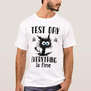 Camiseta Día divertido enfatiza al gato profesor negro estu