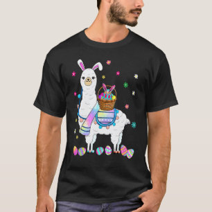 Camiseta Día Divertido Feliz Pascua 2022 Llama Conejo Trae 
