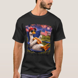 Camiseta Día divertido malo para ser un ganso de hotdog 4 d