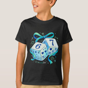 Camiseta día divertido matemáticas 67 seis siete dados 6 7