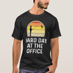 Camiseta Día Duro En La Oficina Pescando Pescador Retro Pes