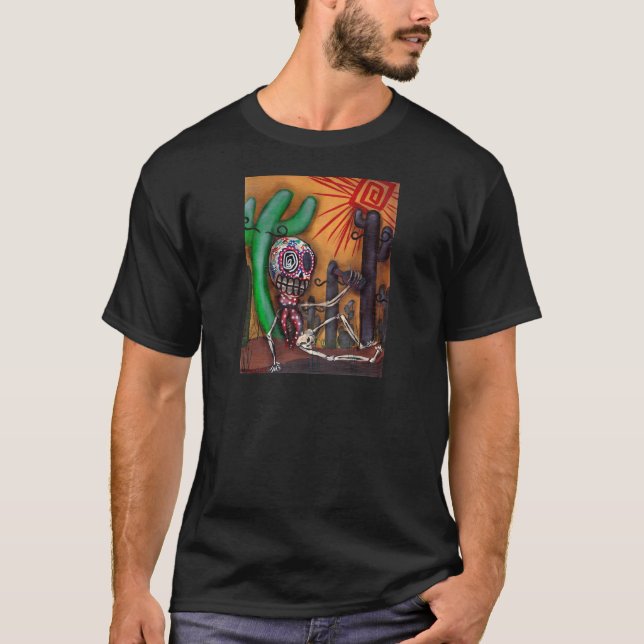 Camiseta Día esquelético del desierto del cactus de la (Anverso)