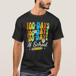Camiseta Día Feliz 100 Groovy Escuela Feliz 100º Día Niños