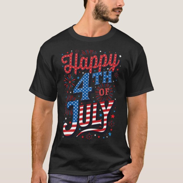 Camiseta Día Feliz 4 De Julio (Anverso)