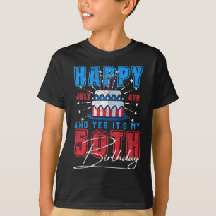 Camiseta Día Feliz 4 de Julio y Campeón; Sí, es mi cumpleañ