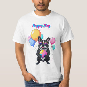 Camiseta Día Feliz de Bulldog Francés