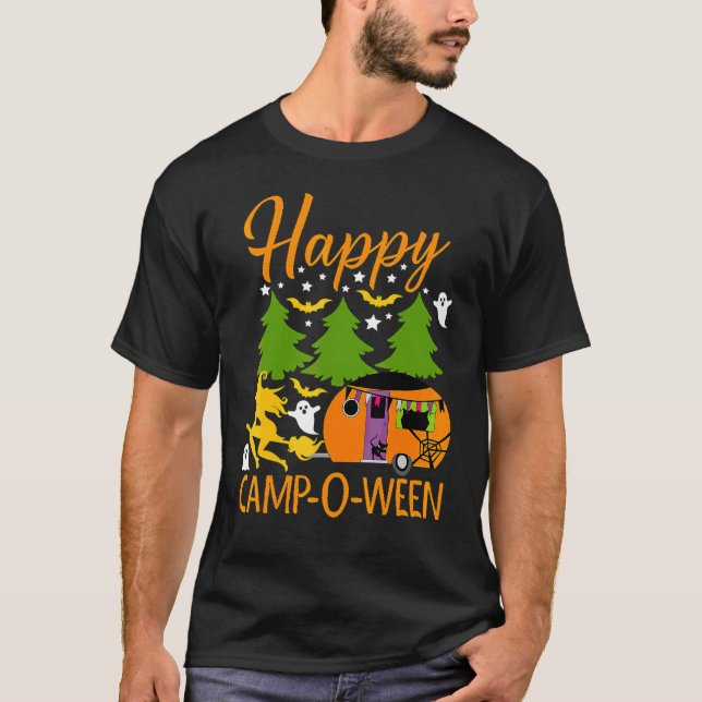 Camiseta Día Feliz de Campamento O Ween de Halloween Campis (Anverso)