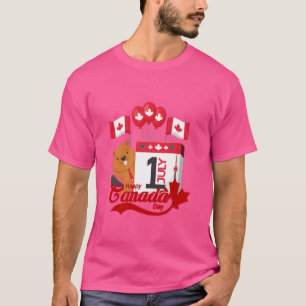 Camiseta Día Feliz de Canadá divertida bandera de marmota c