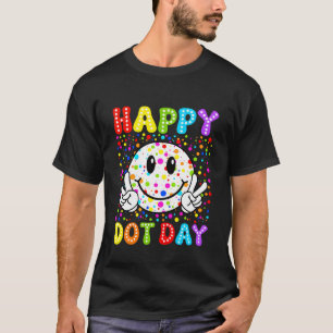 Camiseta Día Feliz de la Luna Sonriente Cara Colorida Lunar