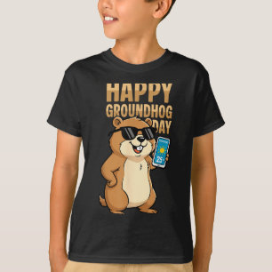 Camiseta Día Feliz de la Marmota Cute Marmota Fiesta de la