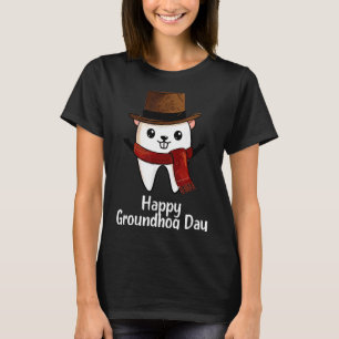 Camiseta Día Feliz de la Marmota Dental Instantánea Phils H