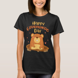 Camiseta Día Feliz de la Marmota Divertida Marmota L
