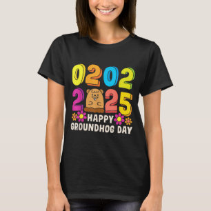 Camiseta Día Feliz de la Marmota Febrero 2 2025 Hombres Muj
