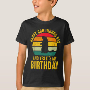 Camiseta Día Feliz de la Marmota y Sí Es Mi Cumpleaños Dive