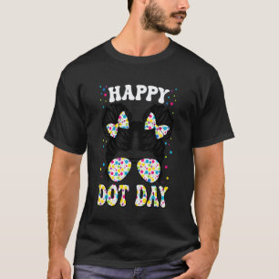 Camiseta Día Feliz de las Lunares Pelo Desordenado Colorido