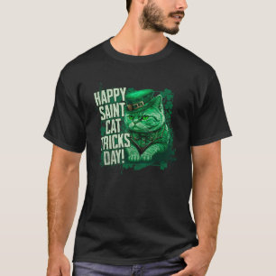 Camiseta Día Feliz de los Trucos de Santa Cat San Patricio 