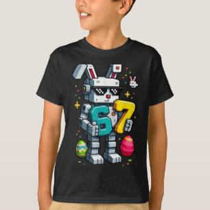 Camiseta Día feliz de Pascua conejito huevo 6 7 meme niños