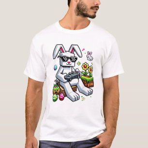 Camiseta Día Feliz de Pascua de Conejo Huevo Videojuego Niñ