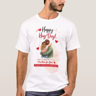 Camiseta Día Feliz del Abrazo Cita Romántica de Amor y Cons