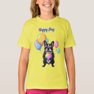 Camiseta Día feliz del Bulldog Francés 