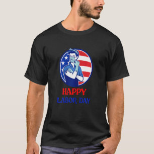Camiseta Día Feliz del Trabajo para Mujeres Rosie The Rivet
