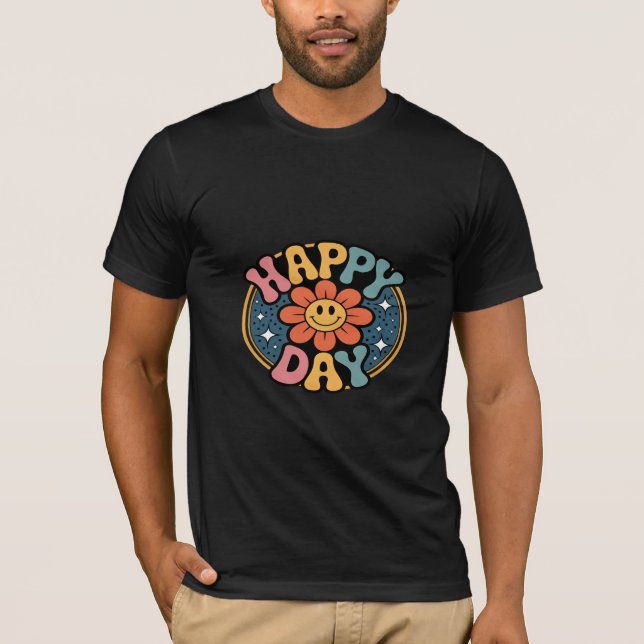 Camiseta Día Feliz Flor Sonriente (Anverso)