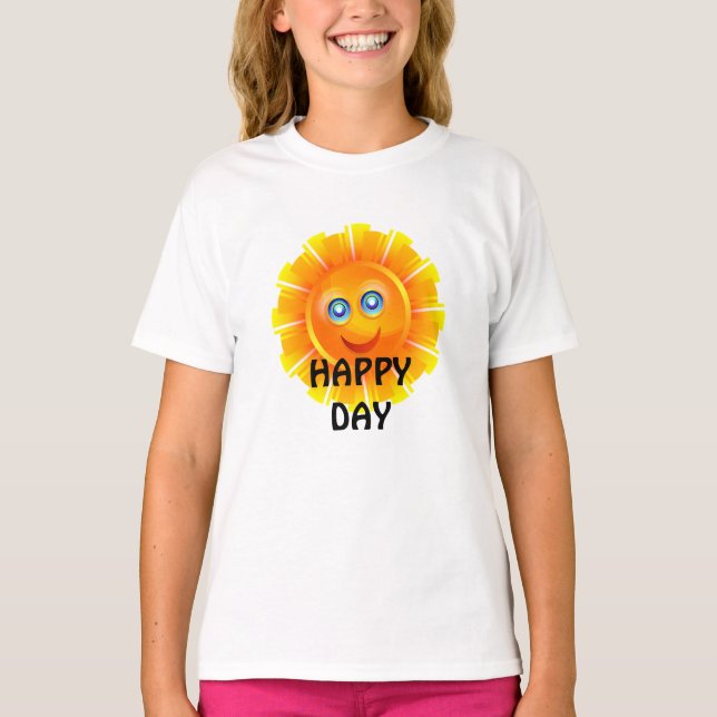 CAMISETA DÍA FELIZ, SONRISA DE SOL, (Anverso)
