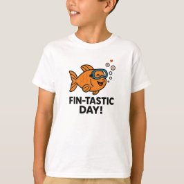 Camiseta Día Fin-tástico Diseño de Pez Naranja Adorable