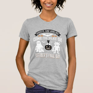 Camiseta Día Final de Halloween de Fantasmas y Duendes de O