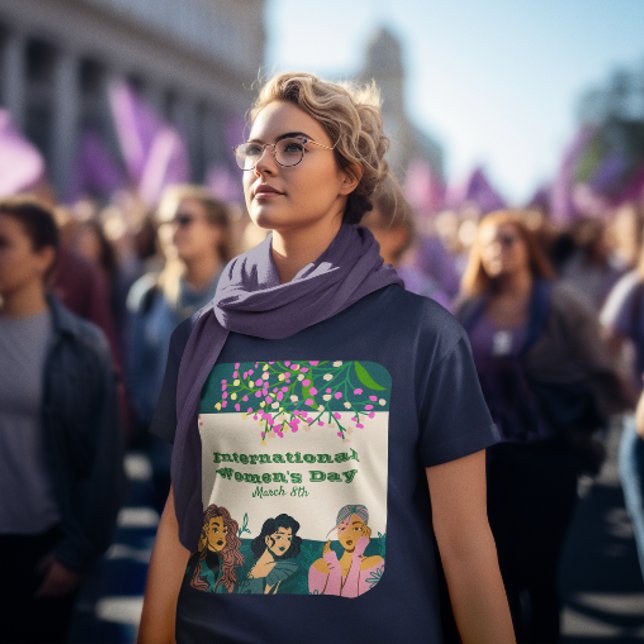 Camiseta Día Internacional de la Mujer 8 de marzo: Mujeres  (International Women's Day March 8th Floral Women's T-Shirt)