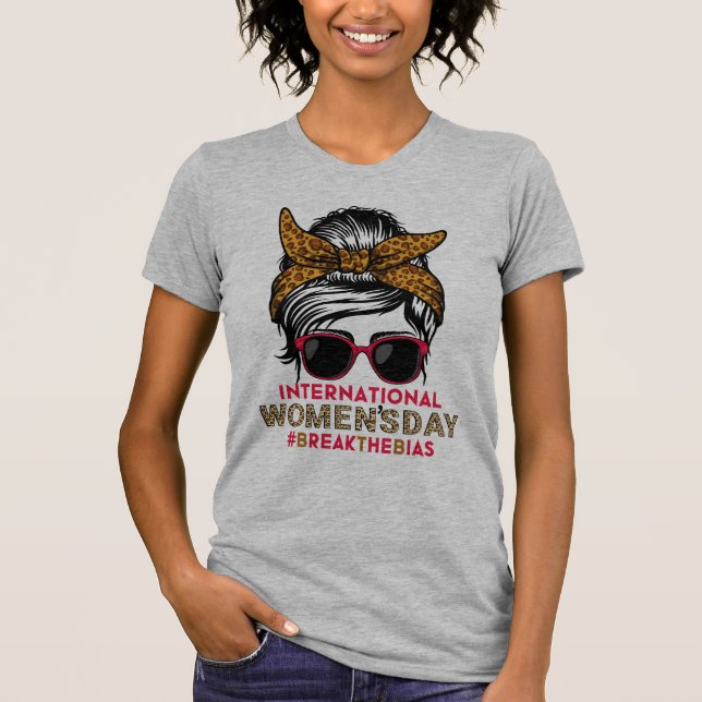 Camiseta Día Internacional de la Mujer, feliz Día de la Muj (Anverso)