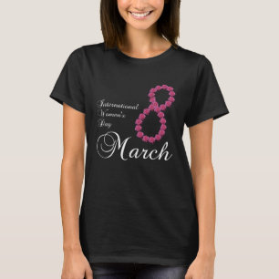 Camiseta Día Internacional de la Mujer Flor de Rosa Rosa 8 
