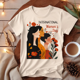 Camiseta Día Internacional de la Mujer Mujeres con Flor Nar