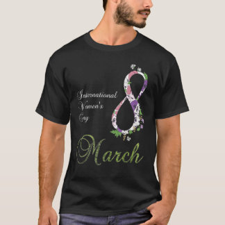 Camiseta Día Internacional De La Mujer Pansy Flower Marzo 8