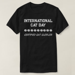Camiseta Día Internacional del Gato - Cuddler certificado