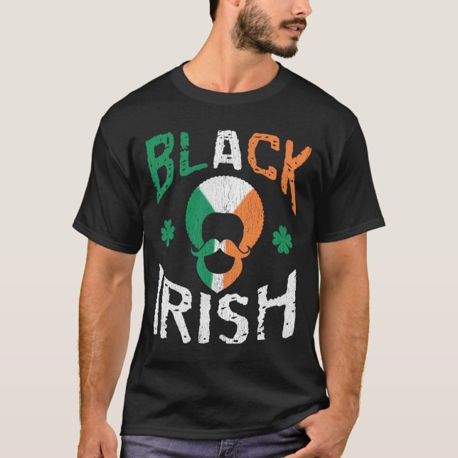 Camiseta Día irlandés negro del St Patricks del trébol del (Anverso)