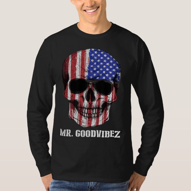 Camiseta Dia Los Muertos Skull America (Anverso)