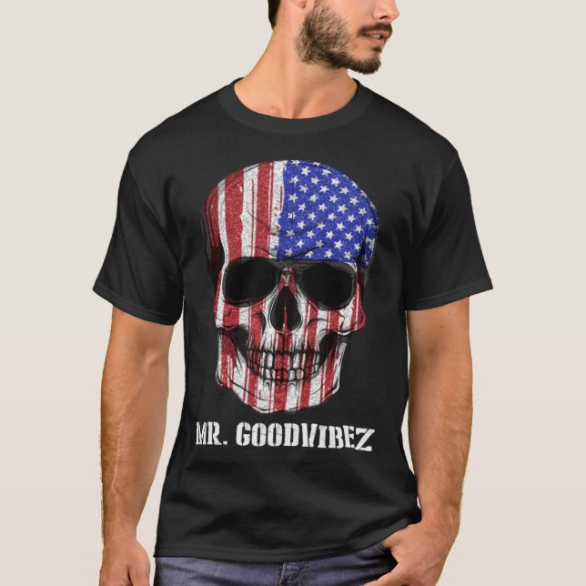 Camiseta Dia Los Muertos Skull America (Anverso)