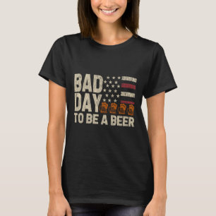 Camiseta Día Malo Retro Para Ser Una Cerveza Usa Bandera Ce