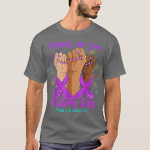 Camiseta Día morado de manos para niños militares Niños mor