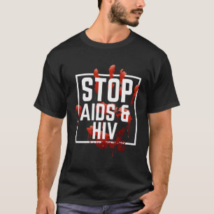 Camiseta Día Mundial contra el Sida Detener La Concienciaci
